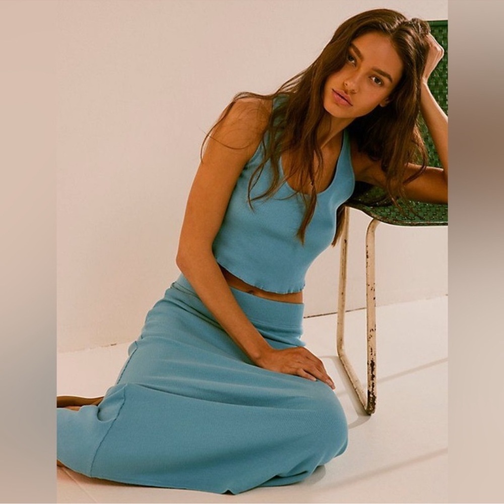 Free People X FP Beach Maxine Skirt Set in Teal NWOT *SKIRT ONLY!*